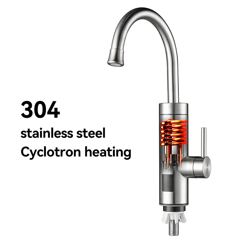 SS Kitchen Water Heater Tap 3300w 3s Heating LED Display Hot And Cold Water  Dual Use
